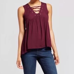 women's lace-up tank